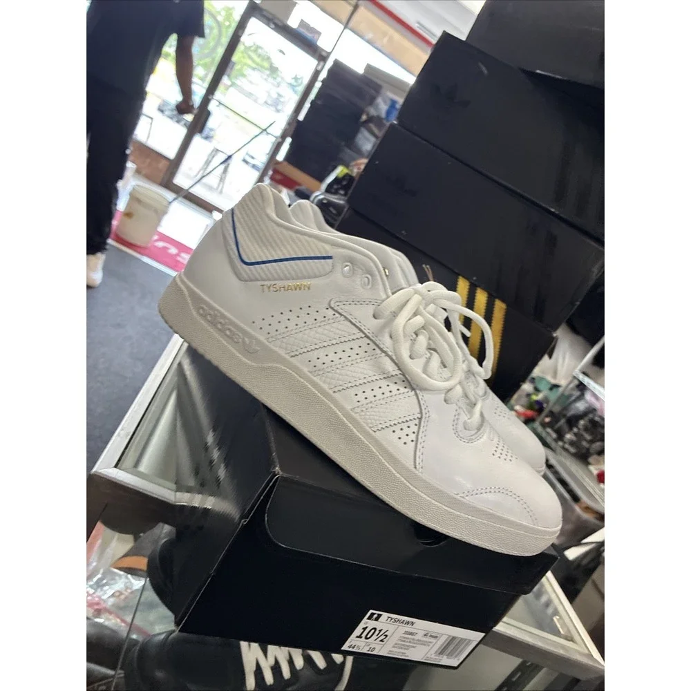 Adidas Tyshawn White Blue Bird Gold Skate Shoes JI0867 Men's Size 10.5 New